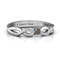 Classic Solitaire Ring with Accented Infinity Band