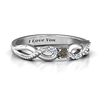Classic Solitaire Ring with Accented Infinity Band