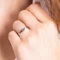 Half Heart Ring with Birthstone
