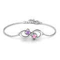 Duo of Hearts and Stones Infinity Bracelet