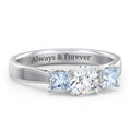 Three Stone Eternity with Princess Accents Ring