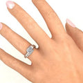 Engravable Bypass Ring with Princess Cut Gemstones and Accents