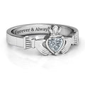 Heart Stone Claddagh Ring