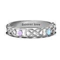 Two-Stone Interwoven Infinity Ring