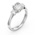 3 Stone Cushion Cut Duchess Ring with Side Stones