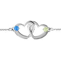 Interlocking Heart Promise Bracelet with Two Stones