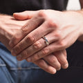 Men's Half Heart Ring with Birthstone