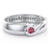 Men's Half Heart Ring with Birthstone