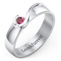 Men's Half Heart Ring with Birthstone