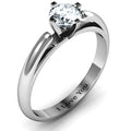 Ski Tip Solitaire Round Ring