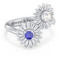 Sunflower Birthstone Bypass Ring