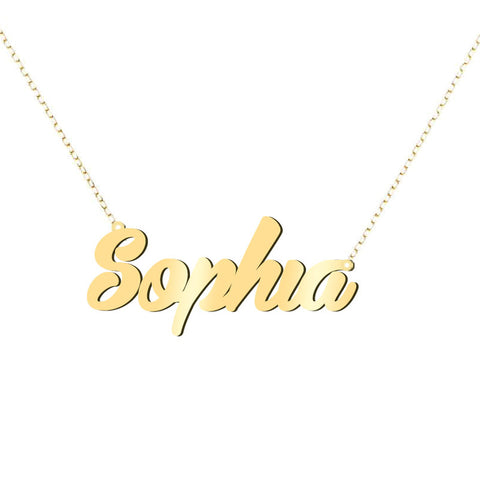 A 10K gold name necklace