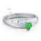 Double Heart Gemstone Promise Ring with Accents?