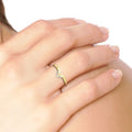 V-Shaped Stackable Ring with Accents